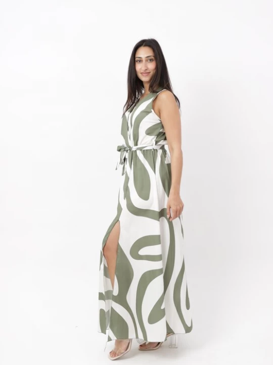 Foto van product Elara Jurk kaki / wit
