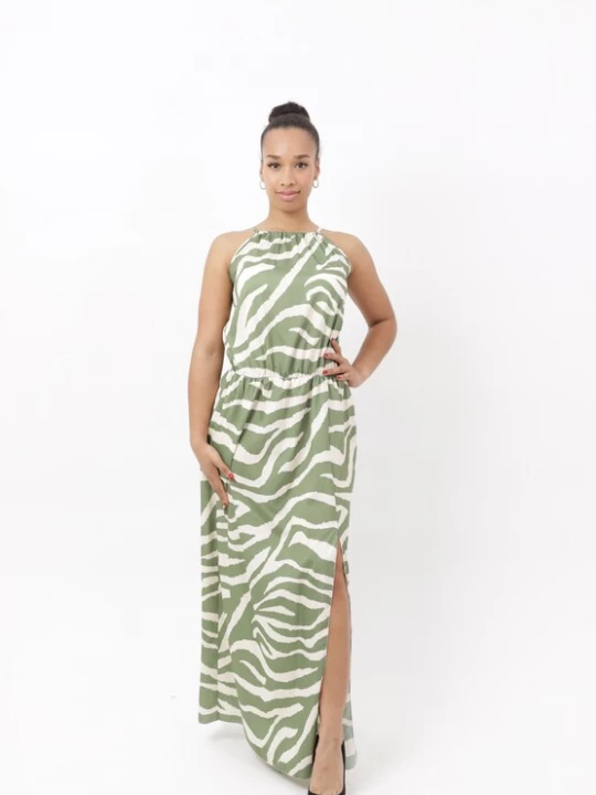 Foto van product Elara Jurk kaki / wit