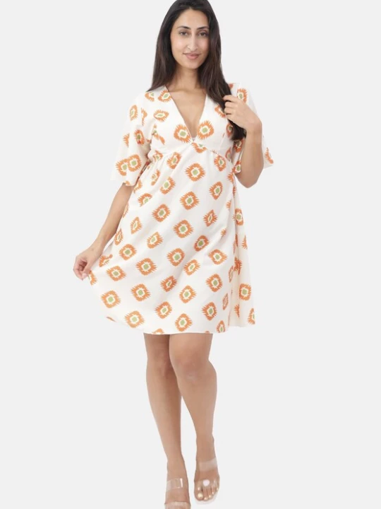 Foto van product Elara Jurk kiwi / oranje / wit
