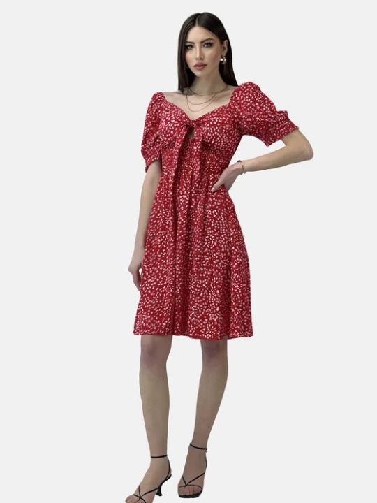 Foto van product Elara Jurk knalrood / wit