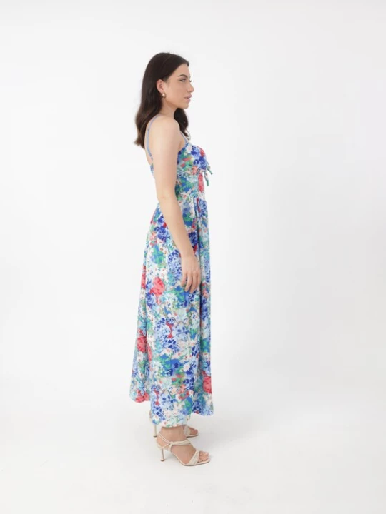 Foto van product Elara Jurk kobaltblauw / rosa / wit