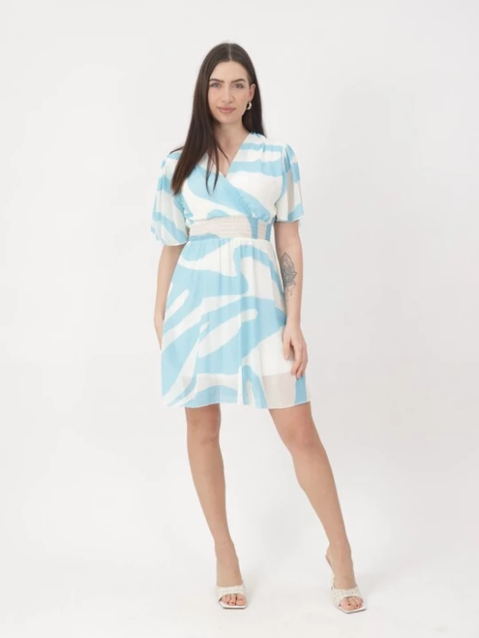 Foto van product Elara Jurk lichtblauw / wit