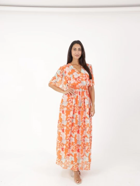Foto van product Elara Jurk mintgroen / lichtoranje