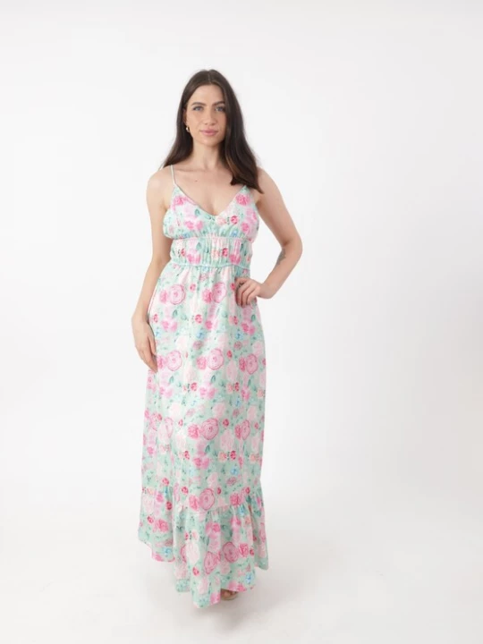Foto van product Elara Jurk mintgroen / rosa / magenta