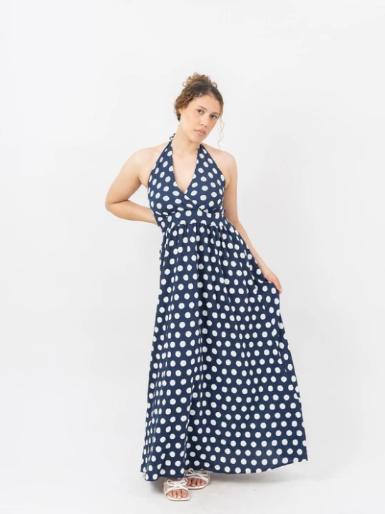 Foto van product Elara Jurk navy / wit