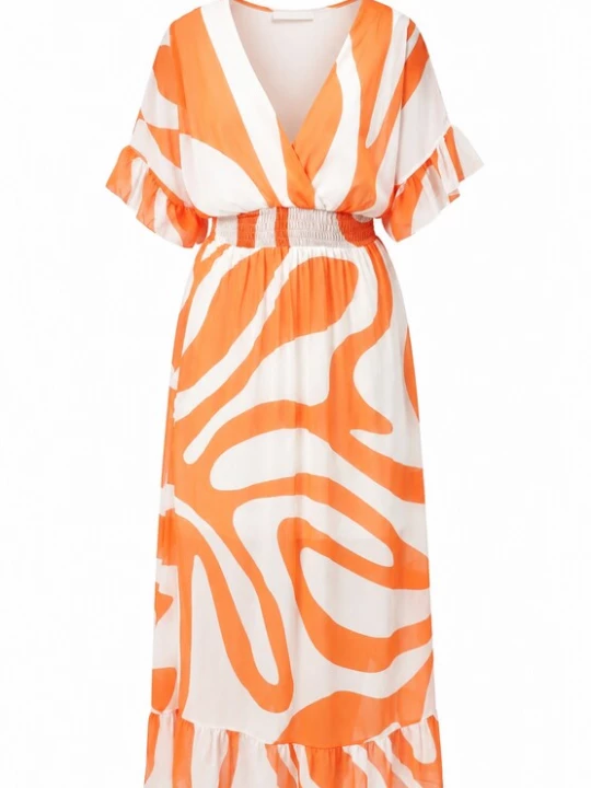 Foto van product Elara Jurk oranje / wit