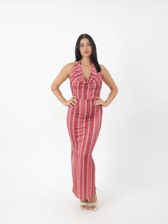 Foto van product Elara Jurk oudroze / bordeaux / wit