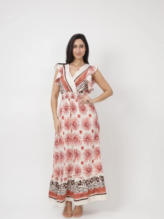Foto van product Elara Jurk rood / wit