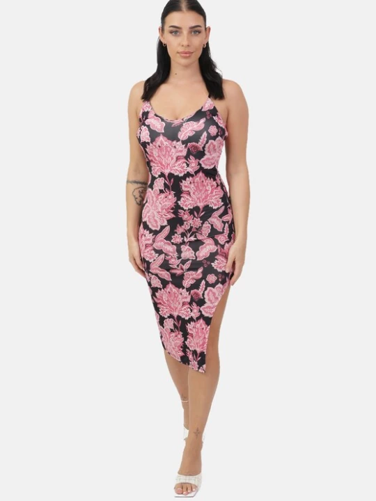 Foto van product Elara Jurk rosa / magenta / zwart