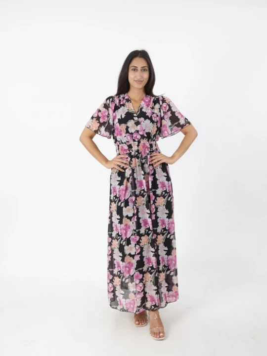 Foto van product Elara Jurk rosa / oudroze / zwart