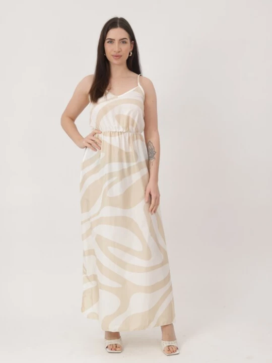Foto van product Elara Zomerjurk beige / wit