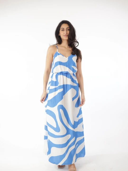 Foto van product Elara Zomerjurk blauw / wit
