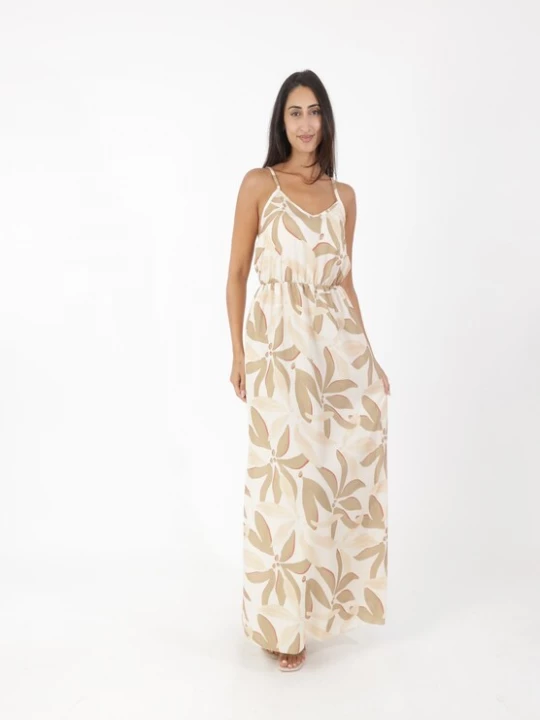 Foto van product Elara Zomerjurk camel / chamois / bourgogne / wit