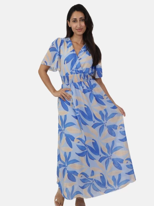 Foto van product Elara Zomerjurk chamois / royal blue / koningsblauw / lichtblauw
