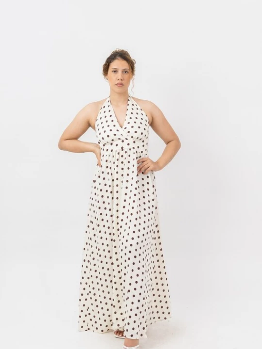 Foto van product Elara Zomerjurk ecru / chocoladebruin