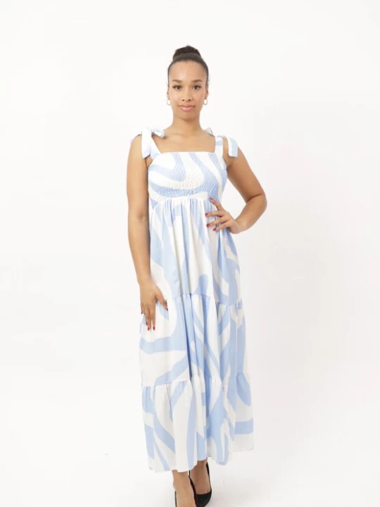 Foto van product Elara Zomerjurk lichtblauw / wit