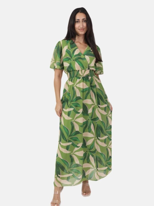 Foto van product Elara Zomerjurk lichtgroen / donkergroen / rosa