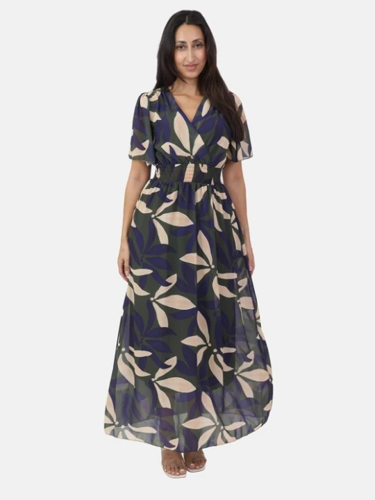 Foto van product Elara Zomerjurk nude / ivoor / donkerblauw / donkergroen