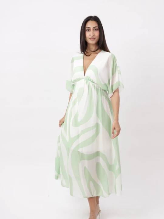 Foto van product Elara Zomerjurk pastelgroen / wit