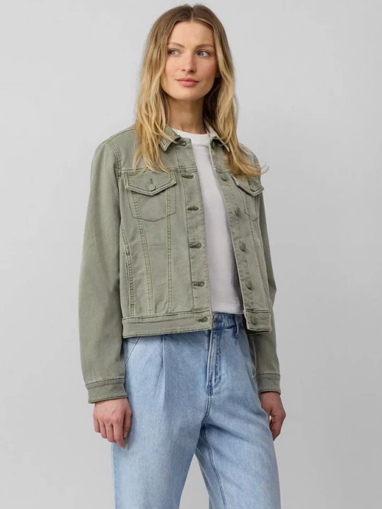 Foto van product Elastisch denim jack met steekzakken opzij s.Oliver groen