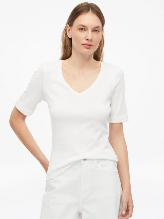 Foto van product Elastisch T-shirt in slanke pasvorm s.Oliver wit