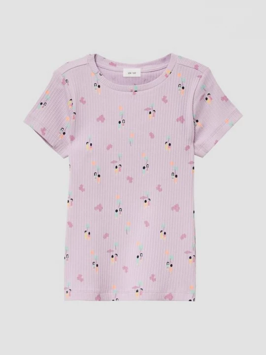 Foto van product Elastisch T-shirt van ribstof s.Oliver roze