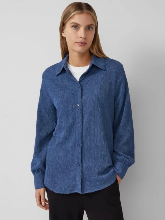 Foto van product Elastische gestructureerde blouse met rimpels op de rug s.Oliver blauw