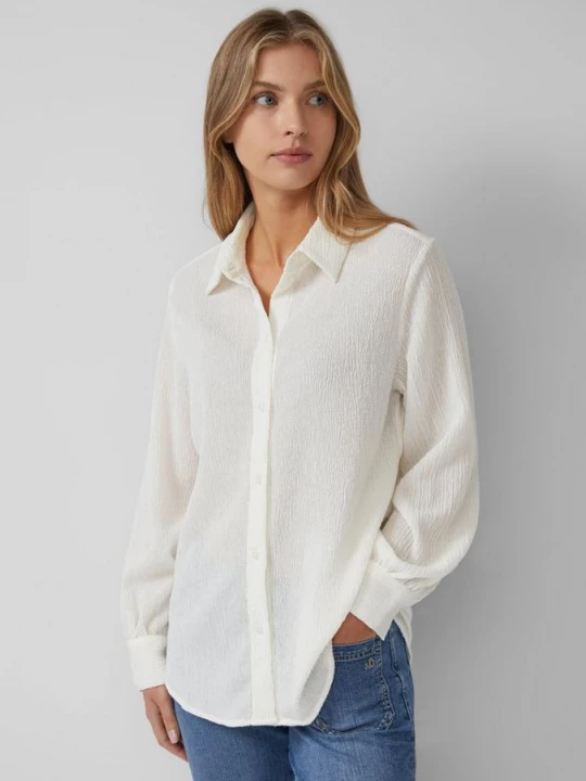 Foto van product Elastische gestructureerde blouse met rimpels op de rug s.Oliver crème