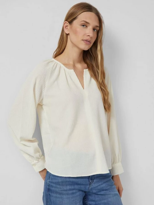 Foto van product Elastische gestructureerde blouse met wijde mouwen s.Oliver beżowy