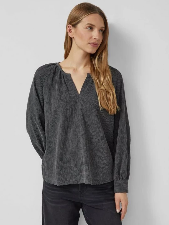 Foto van product Elastische gestructureerde blouse met wijde mouwen s.Oliver grijs