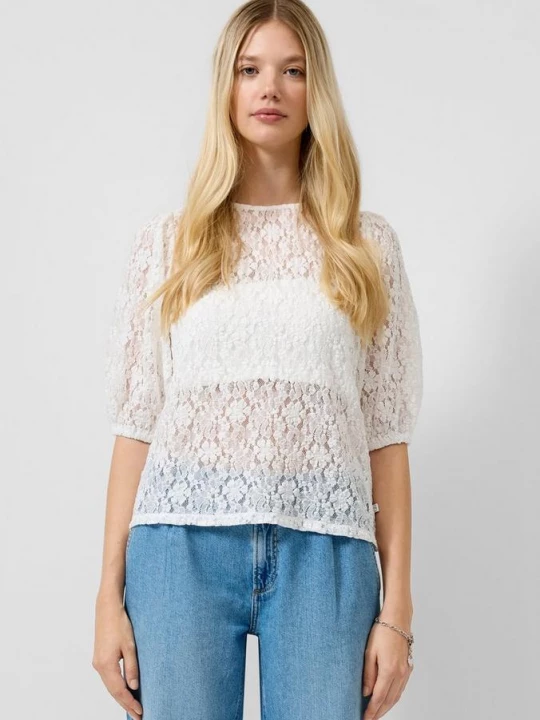 Foto van product Elastische kanten blouse QS crème