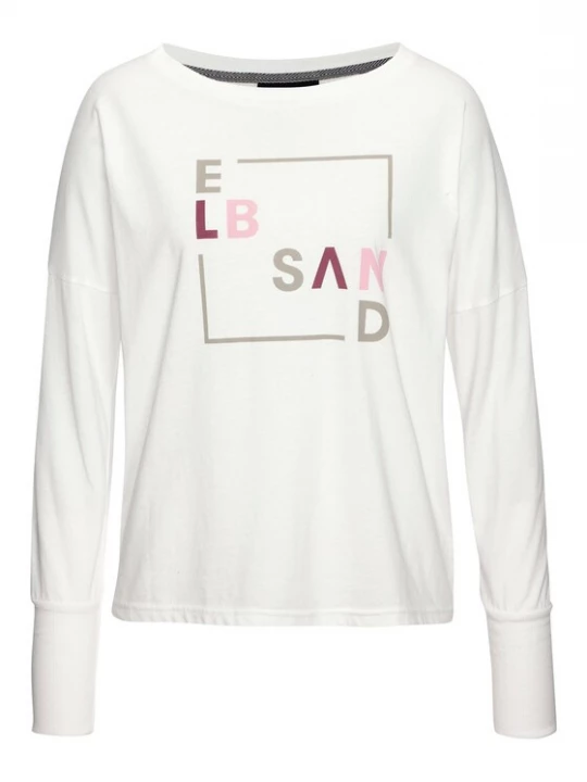 Foto van product Elbsand Shirt beige / donkerrood / wit