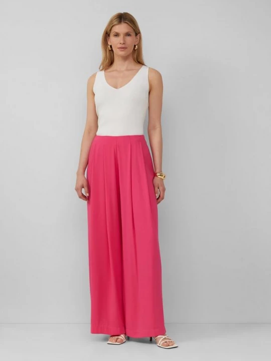 Foto van product Elegante broek met wijde pijpen en een hoge tailleband s.Oliver roze