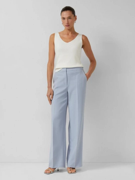 Foto van product Elegante broek van keperstof met elastische tailleband s.Oliver blauw