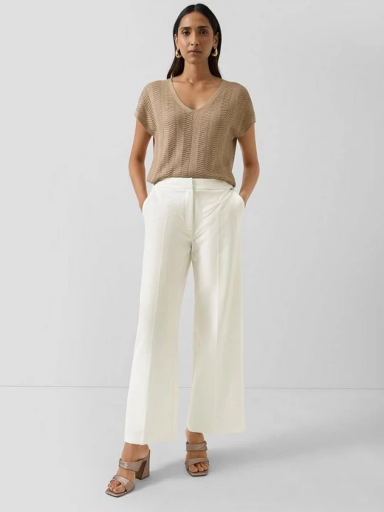 Foto van product Elegante broek van keperstof met elastische tailleband s.Oliver crème