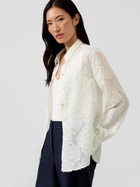 Foto van product Elegante chiffon blouse met bloemenpatroon s.Oliver crème