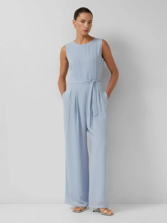 Foto van product Elegante jumpsuit met wijde pijpen en viscose voering s.Oliver blauw