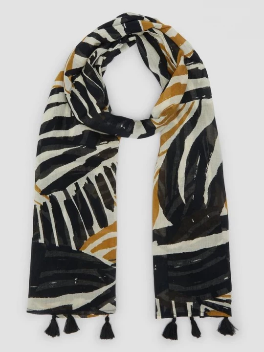 Foto van product Elegante sjaal met all-over-print en kwastjes s.Oliver