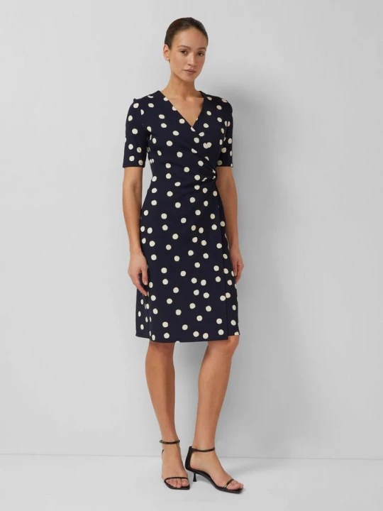 Foto van product Elegante wikkeljurk met polkadots s.Oliver blauw