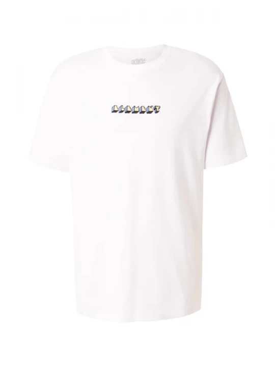 Foto van product ELEMENT Shirt 'WORLD PEACE' neonblauw / geel / rosa / wit