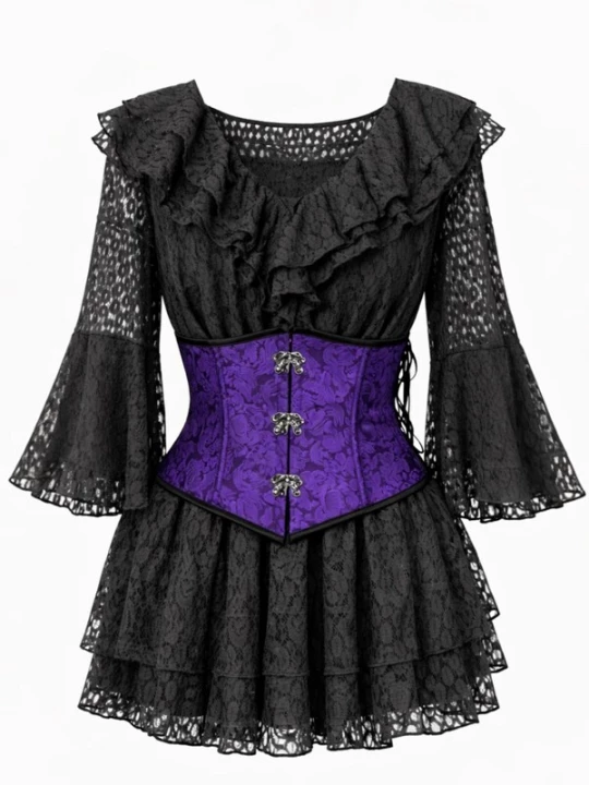 Foto van product Elena Athanasiadou Avondjurk 'Royal Lace Corset Dress' zwart
