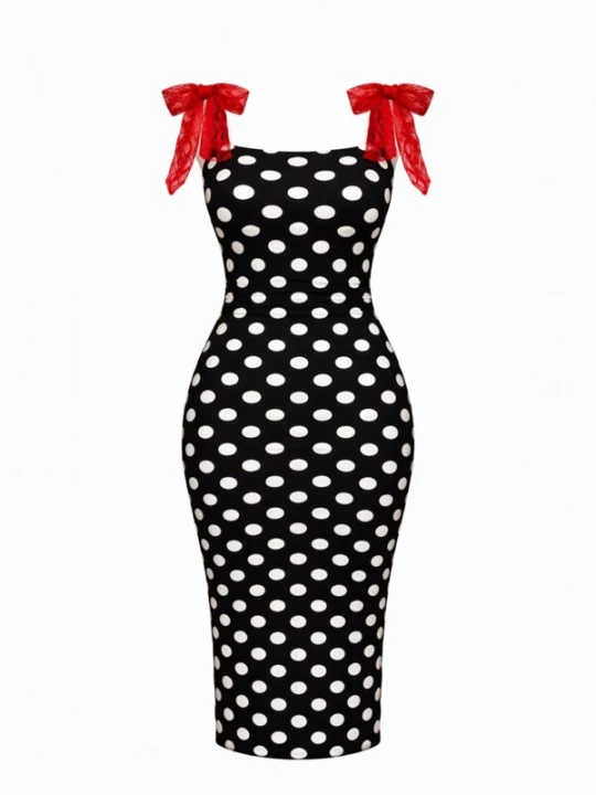 Foto van product Elena Athanasiadou Cocktailjurk 'POLKA' zwart