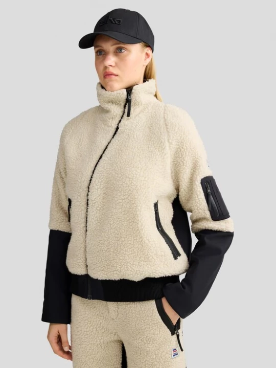 Foto van product elho Fleece jas 'Hill' zwart / offwhite