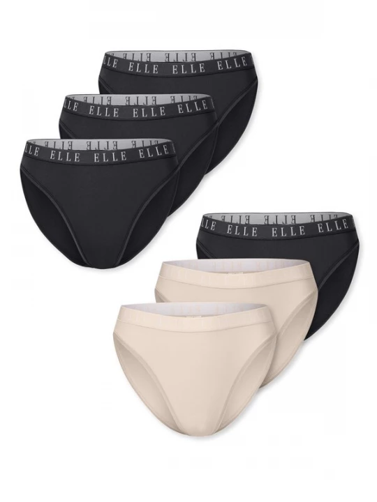 Foto van product ELLE Slip ' High Leg - ELLE LOGO ' gemengde kleuren
