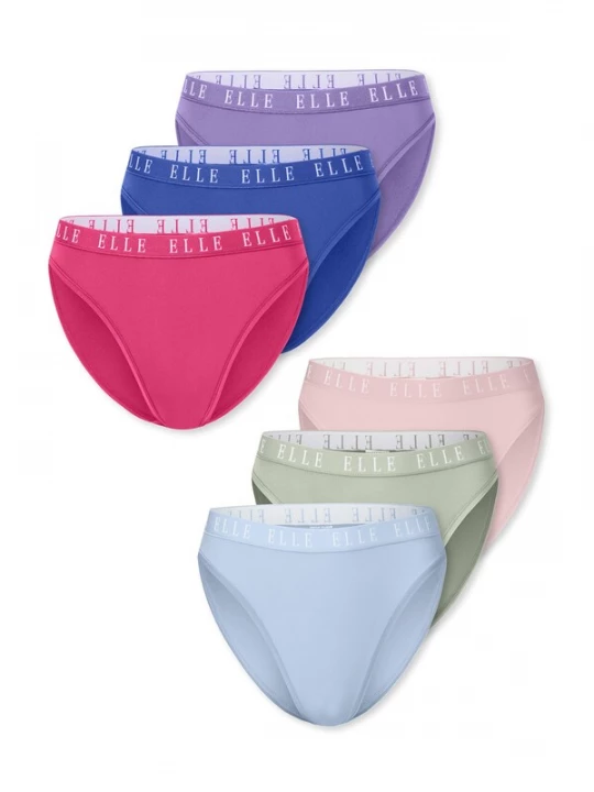 Foto van product ELLE Slip ' High Leg - ELLE LOGO ' gemengde kleuren