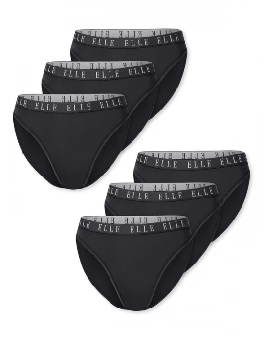 Foto van product ELLE Slip ' High Leg - ELLE LOGO ' zwart