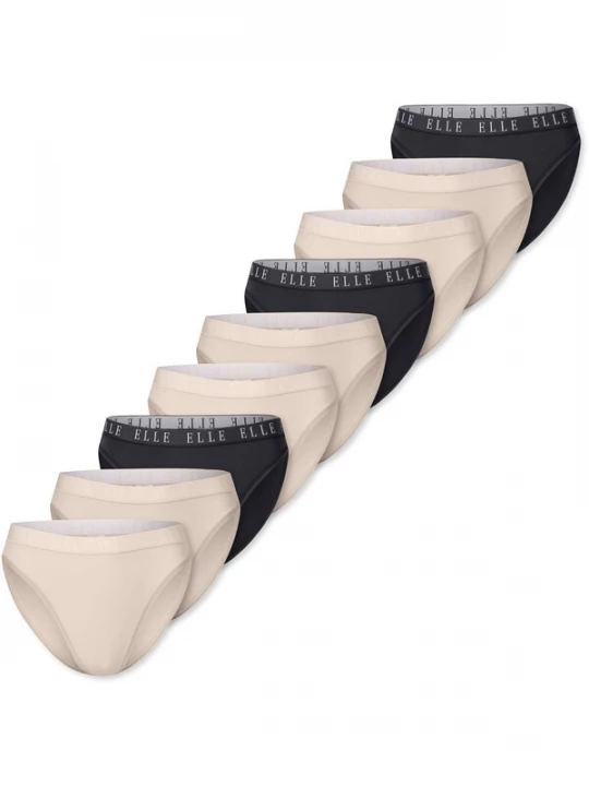 Foto van product ELLE Slip ' High Leg Logo ' beige / zwart