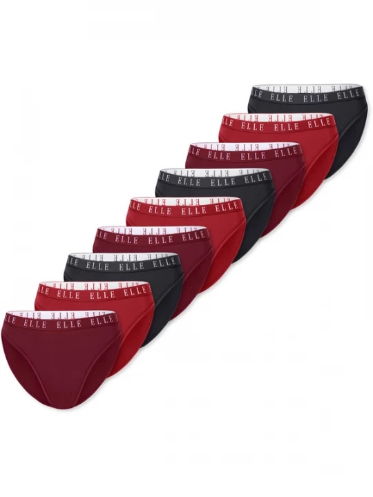 Foto van product ELLE Slip ' High Leg Logo ' rood / bordeaux / zwart