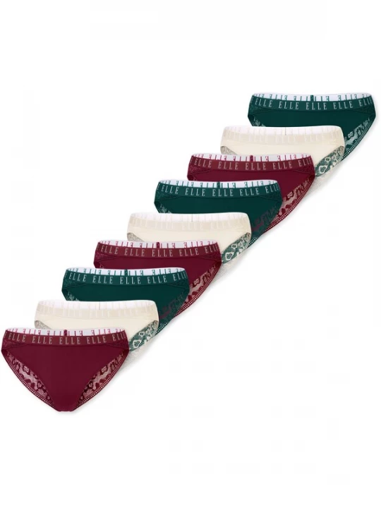 Foto van product ELLE Slip ' Lace ' crème / donkergroen / bordeaux
