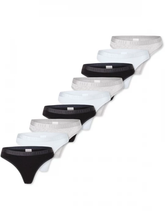 Foto van product ELLE String 'Super Soft' zwart / wit / wit gemêleerd